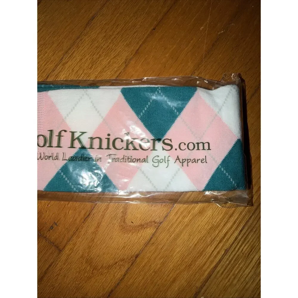 Golf Knickers Colorful Knee High Argyle Cotton Socks For Men Pink White Green
